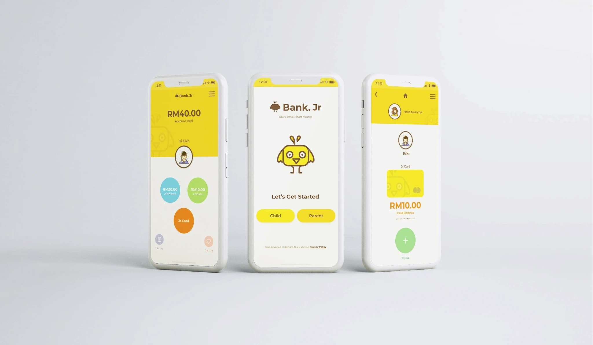 High fidelity mockups - screens 1